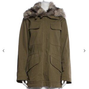 Vintage Barney's Utility Jacket - LINED WITH REAL FUR - SIZE M